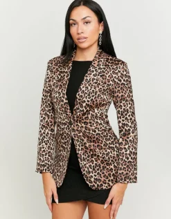 Blazer Ajusté Léopard en Satin^Tally Weijl New