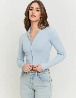 Cardigan Bleu Ciel Zippé en Maille^Tally Weijl Best