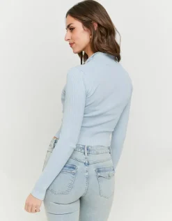 Cardigan Bleu Ciel Zippé en Maille^Tally Weijl Best