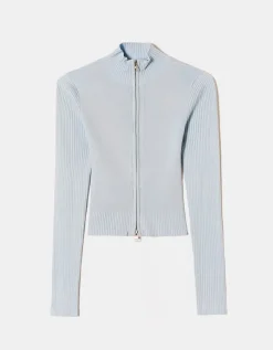Cardigan Bleu Ciel Zippé en Maille^Tally Weijl Best