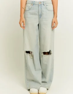 Jean Palazzo Destroy Bleu Clair Taille Mi-Haute^Tally Weijl Clearance