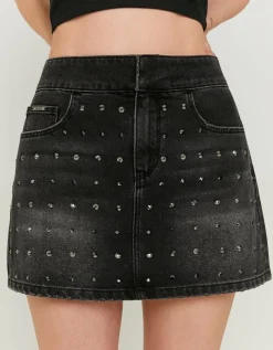 Mini-Jupe en Denim avec Strass^Tally Weijl Sale