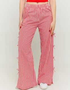Pantalon Style Pyjama Imprimé Vichy avec Nœuds Latéraux^Tally Weijl Fashion