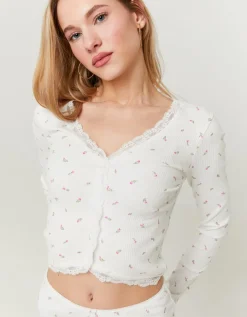 Top Floral Basique avec Ourlets en Dentelle^Tally Weijl Outlet