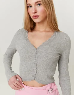 Top Basique avec Ourlets en Dentelle^Tally Weijl Discount