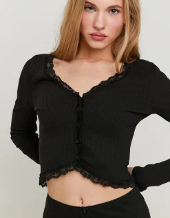 Top Basique avec Ourlets en Dentelle^Tally Weijl Fashion